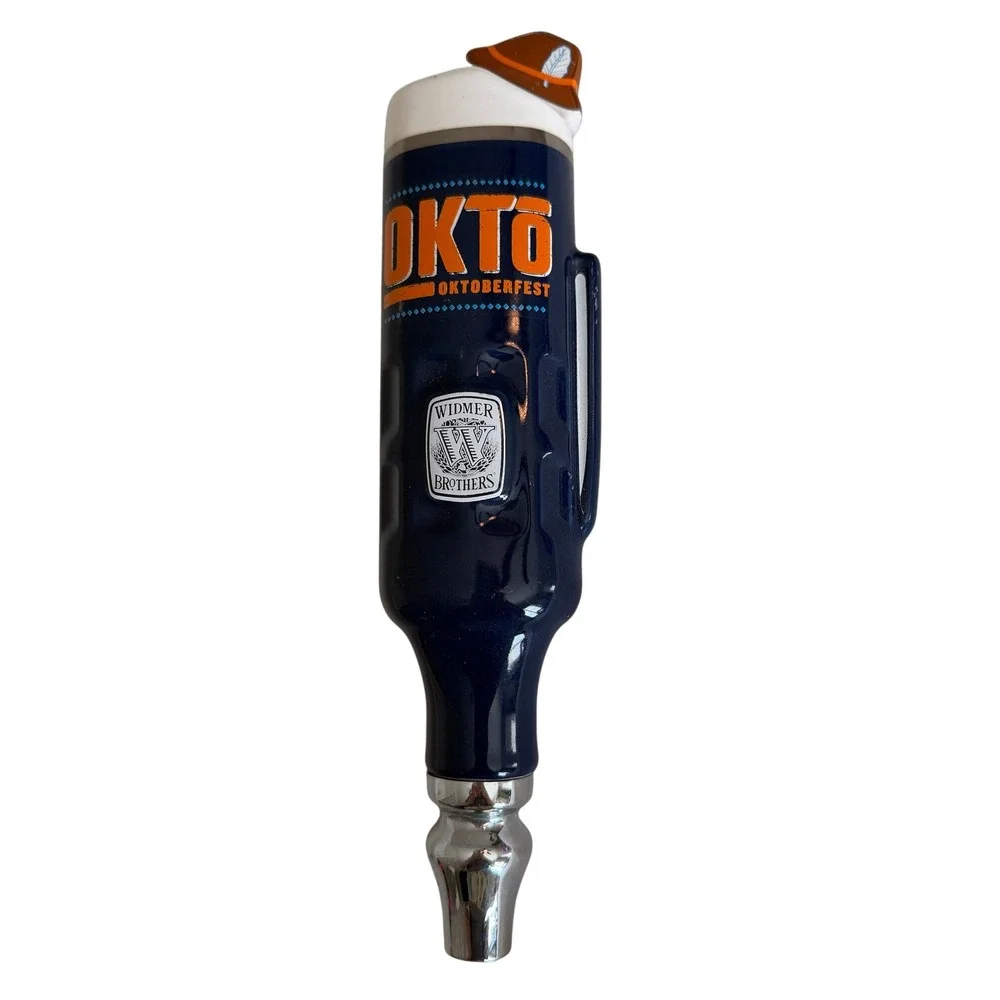Widmer Brothers Okto Oktoberfest Beer Tap Handle Stein Tyrolean Hat Navy Blue